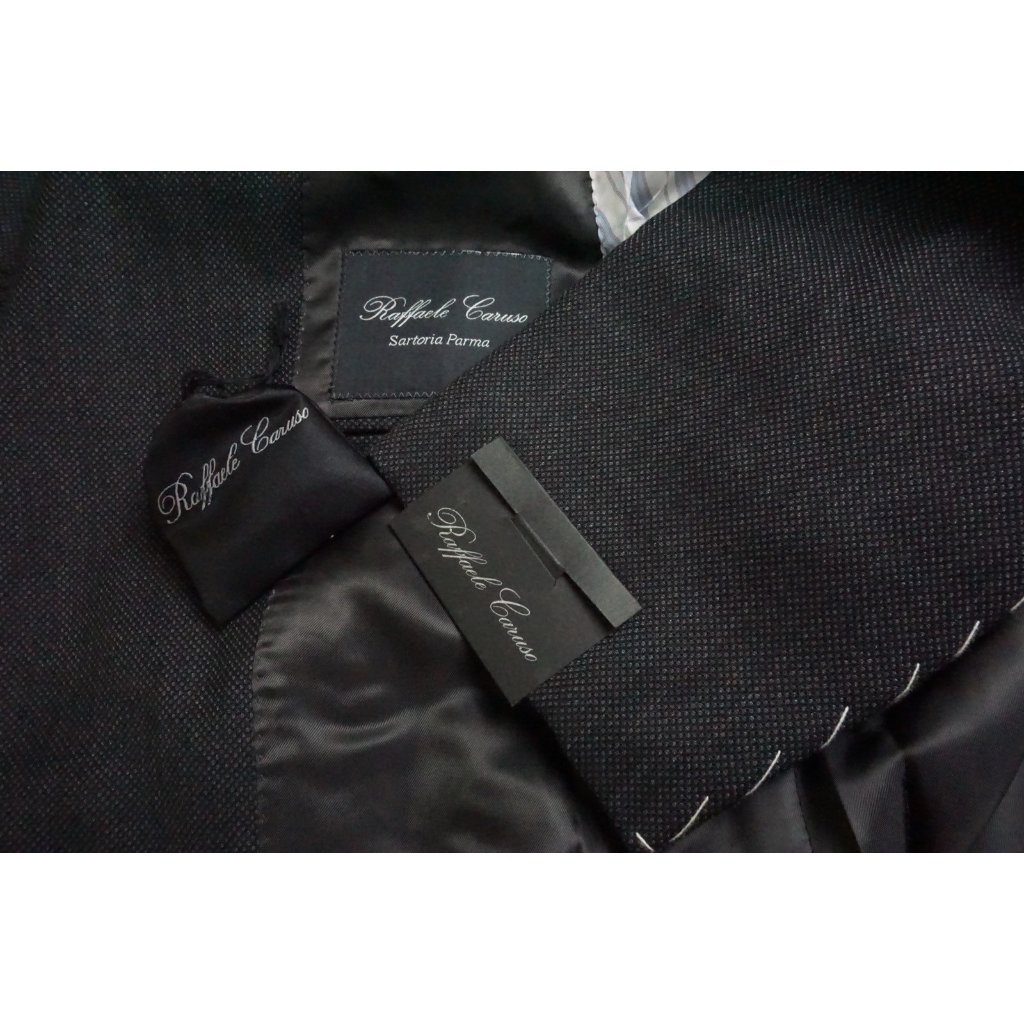 Raffaele Caruso Sartoria Parma Gray Woven Wool 2pc Suit Jacket Pants 38r New
